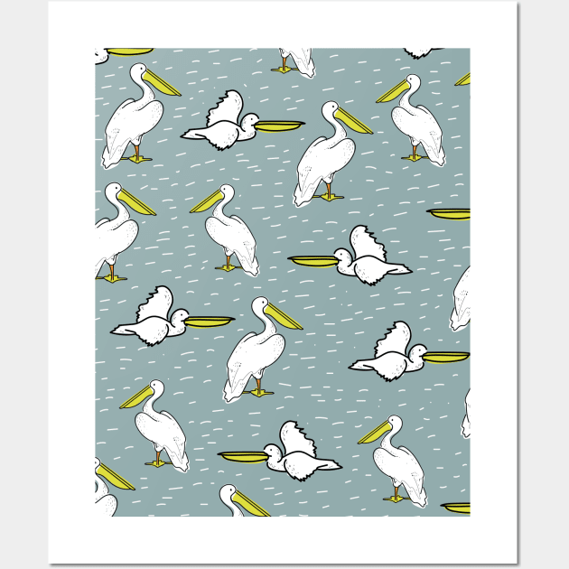 Pelican birds Wall Art by nickemporium1